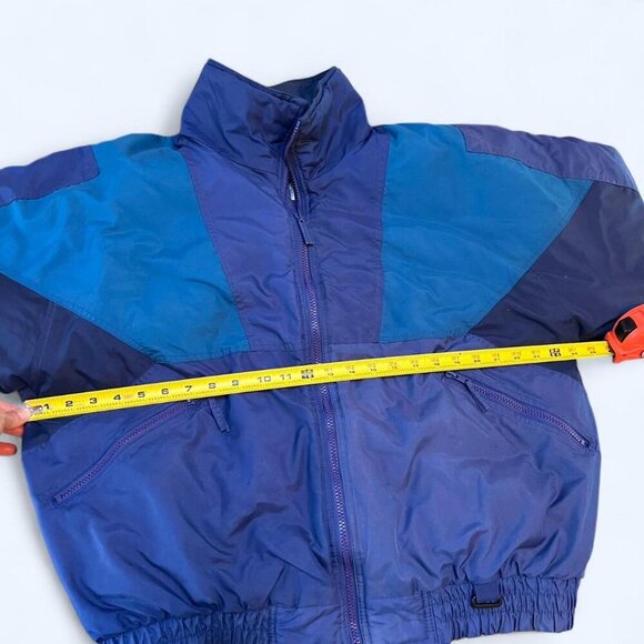 Vintage Brittania Blue Colorblock Ski Jacket Men’s L Unisex 90s Winter Coat - Picture 2 of 8
